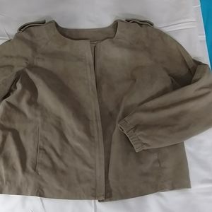 Talbot's Cream Suede Leather Jacket NWT Size 14